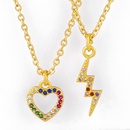 Liebe Pfirsich Herz Anhnger Halskette Japan und Sdkorea Mikro eingelegte Farbe Zirkon Blitz Halskette grenz berschreitende neue Produkte Zubehr nkq70picture8