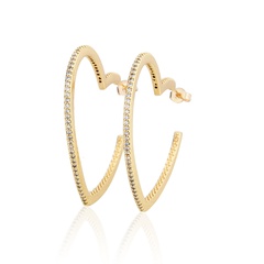 Hot copper plating inlaid zirconium heart-shaped earrings new fashion jewelry wholesale nihaojewelry