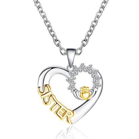 New love SISTER micro-set zircon clavicle chain wild necklace nihaojewelry wholesale's discount tags