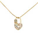 New microinlay zircon heart lock necklace nihaojewelry wholesalepicture13