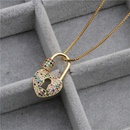 New microinlay zircon heart lock necklace nihaojewelry wholesalepicture15