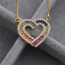 New microinlay zircon heart lock necklace nihaojewelry wholesalepicture16