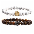 Europische und amerikanische Tigerauge Krone Stumme schwarze Stein Krone Paar Armband Perlen DIY Braceletpicture7