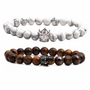 Europische und amerikanische Tigerauge Krone Stumme schwarze Stein Krone Paar Armband Perlen DIY Braceletpicture8