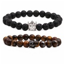 Europische und amerikanische Tigerauge Krone Stumme schwarze Stein Krone Paar Armband Perlen DIY Braceletpicture10
