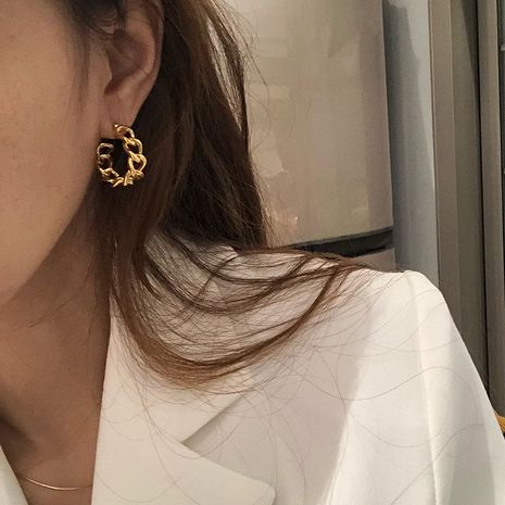 Fashion metal chain earrings retro earrings light luxury earrings nihaojewelry wholesale's discount tags