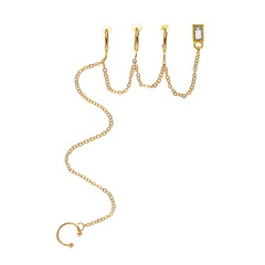 New long zircon earrings fashion multi-layer chain tassel ear clip single ear bone clip