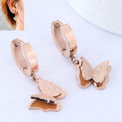 Korean fashion simple titanium steel butterfly earrings nihaojewelry wholesale