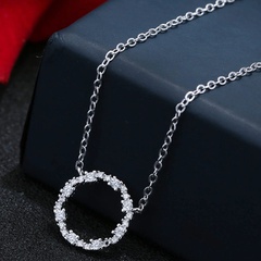 New fashion copper simple circle circle round zircon necklace nihaojewelry wholesale
