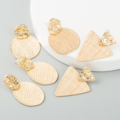 New creative golden earrings S925 silver needle earrings geometric sub-gold rhinestone earrings