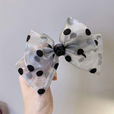 Korean new cute hairpin polka dot big bow cheap hairpin wholesale NHSM214544's discount tags