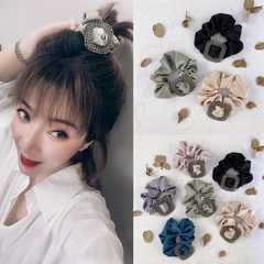 Koreanisches Mädchen Dickdarm haar ring hochela tischer Seiden haar ring neuer bm Pferdes chwanz Krawatte Haar Stoff tschechisches quadratisches Haarseil