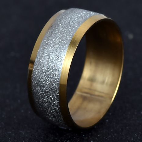 New titanium steel stainless steel golden frosted ring ring nihaojewelry wholesale's discount tags