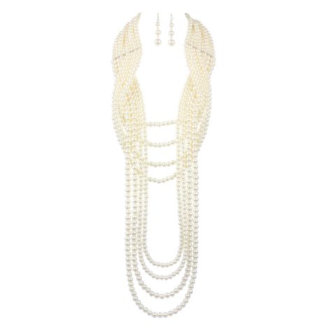 Nuevo conjunto de collar de perlas de múltiples capas exageradas suéter largo pendientes de collar para mujer nihaojewelry al por mayor's discount tags