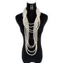 Nuevo conjunto de collar de perlas de mltiples capas exageradas suter largo pendientes de collar para mujer nihaojewelry al por mayorpicture9