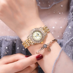 New rhinestone metal chain small ladies quartz watch fashion diamond-set ladies hand watch nihaojewelry wholesale