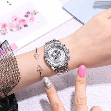 Korean new fashion gypsophila steel belt quartz watch with diamonds ladies fashion watch nihaojewelry wholesale's discount tags