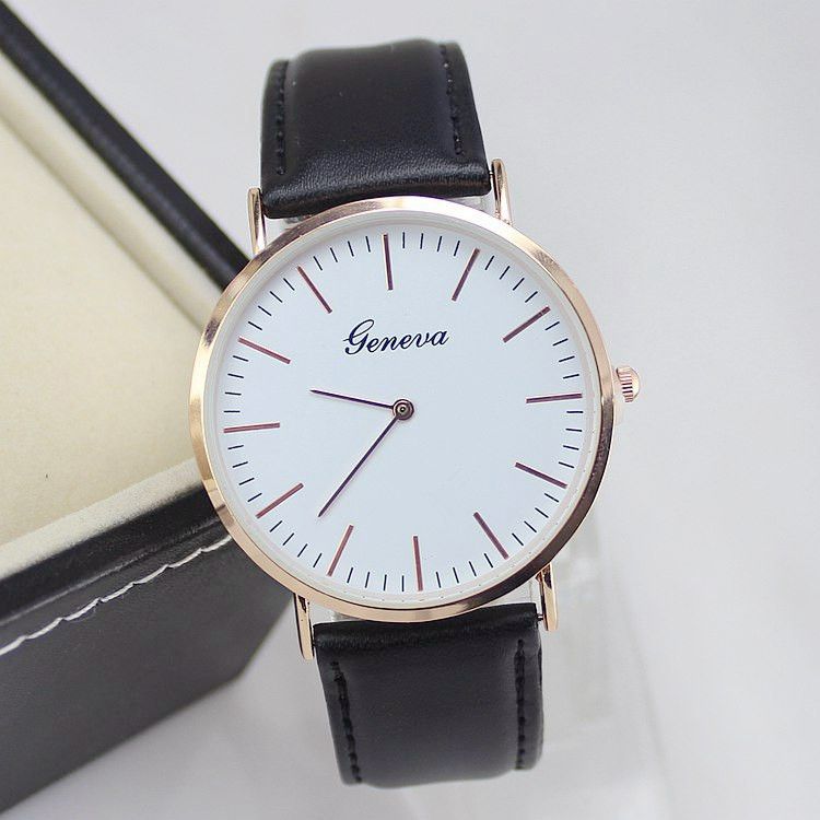 New simple men39s watch fashion simple rose gold shell quartz casual belt ultrathin watch wholesale