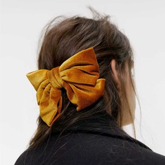 New fashion Korean velvet bow hairpin velvet gold velvet cloth spring clip nihaojewelry wholesale