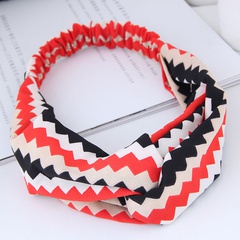 fashion sweet wide-sided platonic hair band  hair band nihaojewelry wholesale cross elastic wide-brimmed hair accessories hair band