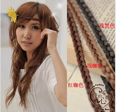 Accessoire de cheveux coréens mode gros torsion élastique perruque tressée avec coiffure tresse's discount tags