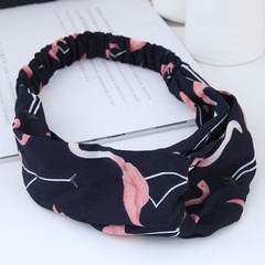 fashion  hair band nihaojewelry wholesale sweet wide-brimmed flamingo cross elasticated wide-brimmed hair accessories hair band