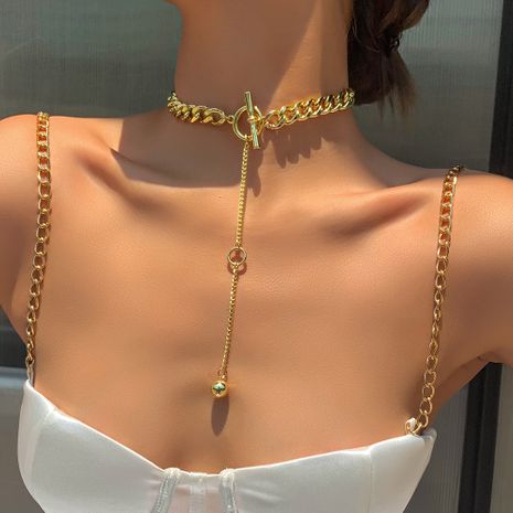 fashion jewelry creative gold long pendant necklace new personality clavicle chain wholesale nihaojewelry's discount tags