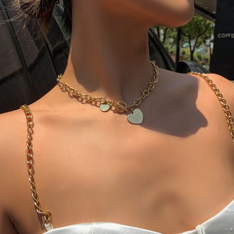 mode chaude punk style amour pendentif collier créatif or épais chaîne collier en gros nihaojewelry's discount tags