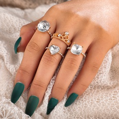nouvelle mode sauvage tempérament costume anneau diamant amour zircon anneau 4 pièce costume en gros nihaojewelry