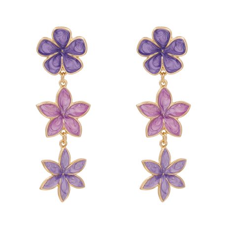 Bohemian ethnic wind color flower earrings alloy dripping ear jewelry flower drop oil earrings wholesale nihaojewelry's discount tags