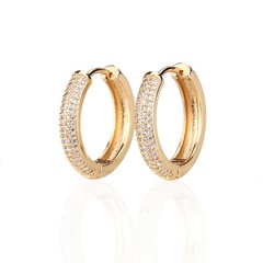 fashion zircon hoop earrings simple copper earrings women macro-inlaid zirconium round earrings nihaojewelry