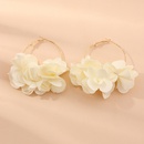 fashion jewelry wild sweet geometric fabric flower earrings alloy large ring earrings wholesale nihaojewelrypicture15