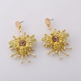personality Sunflower bee earrings popular temperament Korean fashion the long imitation pearl earrings simple ear jewelry wholesale nihaojewelrypicture18