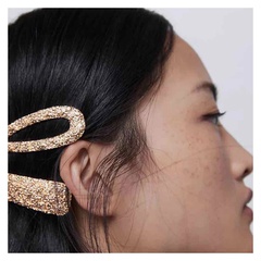 simple style fashion metal frosted hair clip side clip personalized creative word clip wholesale nihaojewelry