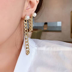 freshwater pearl earrings fashion personality temperament water drop zircon rear hanging earrings wholesale nihaojewelry