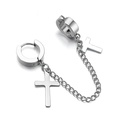 Original design simple cross earrings stainless steel personality chain men and women without pierced ears ear clip wholesale nihaojewelrypicture7