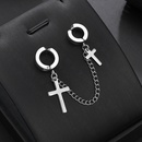 Original design simple cross earrings stainless steel personality chain men and women without pierced ears ear clip wholesale nihaojewelrypicture11
