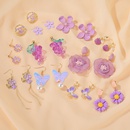 S925 Silver Needle Earrings Summer New Purple Simple Flower Earrings wholesale nihaojewelrypicture18