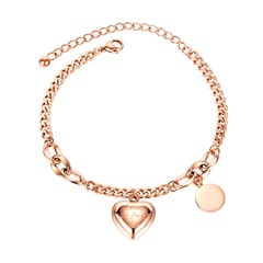 bijoux populaires simple disque d'amour sauvage titane bracelet en acier rose or tempérament bijoux en gros nihaojewelry