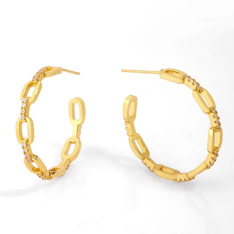 fashion hot sale chain earrings with diamonds C-shaped earrings wholesale nihaojewelry's discount tags