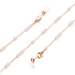 hot section fashion simple hand-made white pearl glasses chain wholesale nihaojewelry
