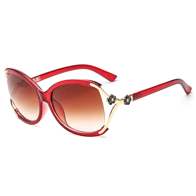 New Trend Flower Sunglasses Hollow Metal Diamond Hinged Sunglasses Big Frame Camellia Glasses