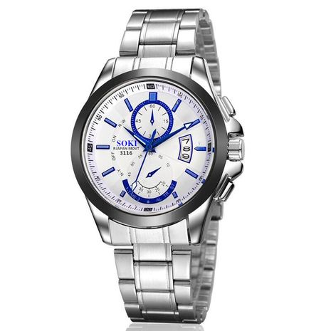 Reloj de hombre de cuarzo de moda de estilo británico calendario impermeable reloj de negocios para hombres al por mayor nihaojewelry's discount tags