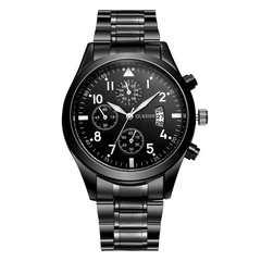 New Brand Men's Watch Waterproof Calendar Gun Black Stainless Steel Band Watch Business Sports Watch Men wholesale nihaojewelry