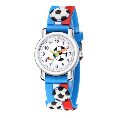 3D banda de plástico en relieve patrón de fútbol reloj de estudiante lindo reloj de regalo de estudiante de escuela primaria al por mayor nihaojewelry's discount tags