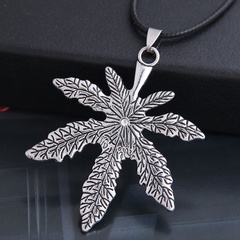 new fashion men's domineering vintage maple leaf personality necklace wholesale nihaojewelry