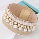 new trend metal gorgeous flash diamond pearl multilayer leather wild temperament fashion magnetic buckle bracelet wholesale nihaojewelrypicture7