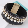 new trend metal gorgeous flash diamond pearl multilayer leather wild temperament fashion magnetic buckle bracelet wholesale nihaojewelrypicture8