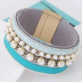 new trend metal gorgeous flash diamond pearl multilayer leather wild temperament fashion magnetic buckle bracelet wholesale nihaojewelrypicture9