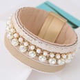 new trend metal gorgeous flash diamond pearl multilayer leather wild temperament fashion magnetic buckle bracelet wholesale nihaojewelrypicture11
